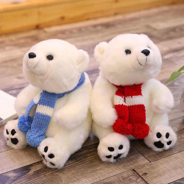 Scarf Baby Polar Bear Plush Doll Stuffed Cotton Animal Toys